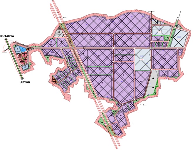 Kutahya Altintas Zafer Organize Sanayi Bolgesi kusbakisi altyapi ve fabrika parselleri